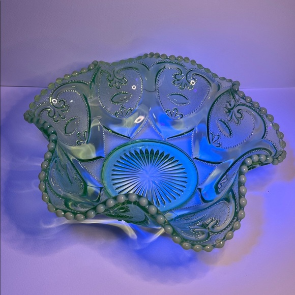 💚 Northwood Glass Co. early 1900s, in their “Scroll with Beads” pattern - Picture 6 of 17